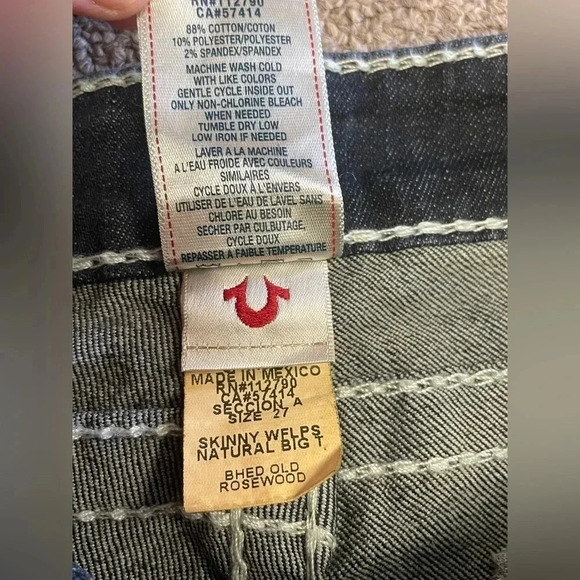 True Religion Skinny Natural Big T Jeans  Size 27 - Picture 10 of 11